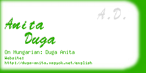 anita duga business card